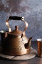 Acient moroccan tea pot and cup Royalty Free Stock Photo