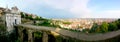 Acient Venetian City walls around Bergamo viewed from the ``citta alta``. Royalty Free Stock Photo