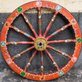 A paint wheel of a typical carretto siciliano, Sicily Royalty Free Stock Photo