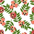 Ackee Fruit. Seamless Vector Patterns