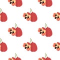 Ackee Fruit. Seamless Vector Patterns