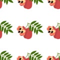 Ackee Fruit. Seamless Vector Patterns