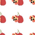 Ackee Fruit. Seamless Vector Patterns