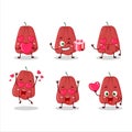 Ackee cartoon character with love cute emoticon