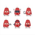 Ackee cartoon character are playing games with various cute emoticons