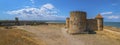 Ackerman fortress panorama. Inside yard of ancient history building. Biggest ukrainian castle. Bilhorod-Dnistrovskyi, Ukraine Royalty Free Stock Photo