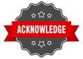 acknowledge label. acknowledge isolated seal. sticker. sign Royalty Free Stock Photo