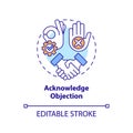 Acknowledge objection multi color concept icon