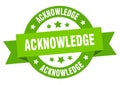 acknowledge round ribbon isolated label. acknowledge sign. Royalty Free Stock Photo