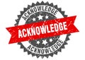 Acknowledge stamp. acknowledge grunge round sign. Royalty Free Stock Photo