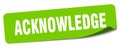 acknowledge sticker. acknowledge label Royalty Free Stock Photo