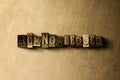 ACKNOWLEDGED - close-up of grungy vintage typeset word on metal backdrop