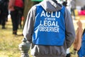 ACLU of Oregon legal observer at the demonstration Royalty Free Stock Photo