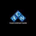 ACN letter logo design on BLACK background. ACN creative initials letter logo concept. ACN letter design Royalty Free Stock Photo