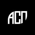 ACN letter logo design on black background.ACN creative initials letter logo concept.ACN letter design