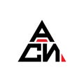 ACN triangle letter logo design with triangle shape. ACN triangle logo design monogram. ACN triangle vector logo template with red Royalty Free Stock Photo