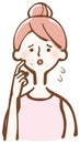 Acne pimple pimples woman in trouble illustration