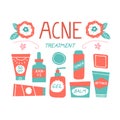 Skin care and acne treatment concept