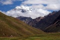 Aconcagua in clouds Royalty Free Stock Photo