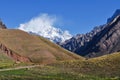 Aconcagua in the clouds Royalty Free Stock Photo