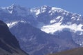 Aconcagua Peak at provincial Park of Mendoza Argentina Cordillera de los Andes