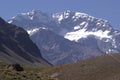 Aconcagua Peak at provincial Park of Mendoza Argentina Cordillera de los Andes