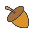 Acorn Cartoon Flat Vector Icon Royalty Free Stock Photo