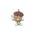 Acorn with character call me for cartoon design