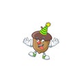 Acorn with character clown for cartoon design