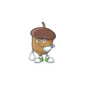 Acorn with character waiting for cartoon design