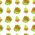 Acorn and chestnut seamless pattern