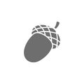 Acorn, fruit of oak grey icon. Isolated on white background Royalty Free Stock Photo