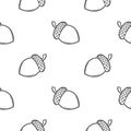 Acorn hand drawn seamless pattern Royalty Free Stock Photo