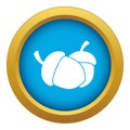 Acorn icon blue vector isolated Royalty Free Stock Photo