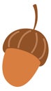 Acorn icon. Brown oak seed. Autumn harvest symbol