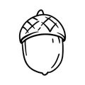 Acorn illustration. Autumn natural oak tree seed. Royalty Free Stock Photo