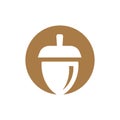 Acorn logo for business, oak nut icon design - Vector Royalty Free Stock Photo