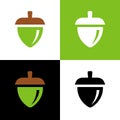 Acorn logo concept, oak seed icon, nut symbol, vector illustration design Royalty Free Stock Photo