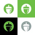 Acorn logo template design elements, oak seeds vector icon