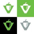 Acorn logo template, oak seed icon, nut illustration design - Vector Royalty Free Stock Photo