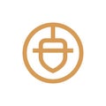 Acorn nut logo icon design, creative acorns illustration, linear style oak seed symbol