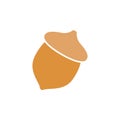 Acorn or oaknut seed icon flat vector design Royalty Free Stock Photo