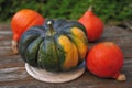 Acorn squash and orange Hokkaido pumpkins