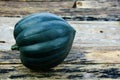 Acorn squash presented on rustic wood background.