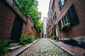 Acorn Street, in Beacon Hill, Boston, Massachusetts.