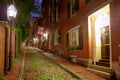 Acorn street Beacon Hill cobblestone Boston Royalty Free Stock Photo