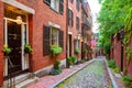 Acorn street Beacon Hill cobblestone Boston Royalty Free Stock Photo