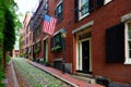 Acorn street Beacon Hill cobblestone Boston Royalty Free Stock Photo