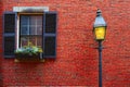 Acorn street Beacon Hill cobblestone Boston Royalty Free Stock Photo