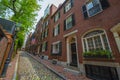 Acorn Street, Beacon Hill historic district, Boston, USA Royalty Free Stock Photo